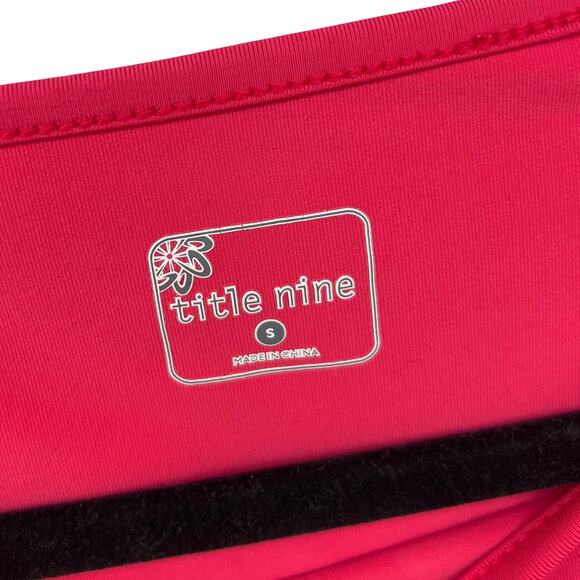 Title Nine Athletic Tee Shirt Pink Nylon Stretch Short Sleeve Pocket Small - Picture 5 of 6